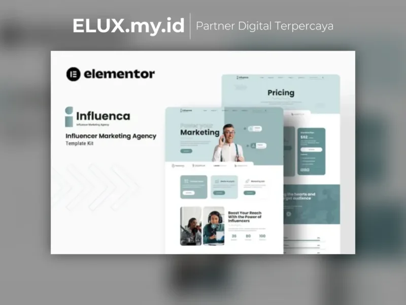 Influenca Influencer Marketing Agency Elementor Detail Produk Influenca Influencer Marketing Agency Elementor Template Kit