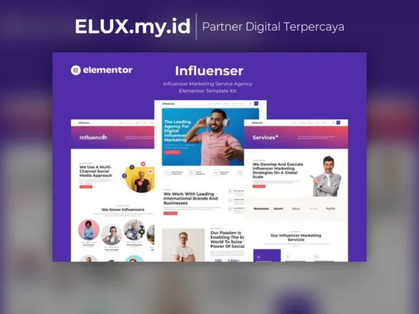 Tampilan Influenser Influencer Marketing Services Agency Elementor Template Kit