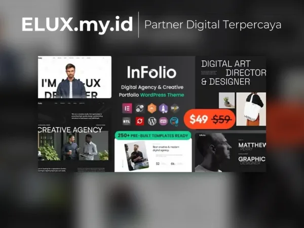 Tampilan Infolio Digital Agency Creative Portfolio Wordpress Elementor