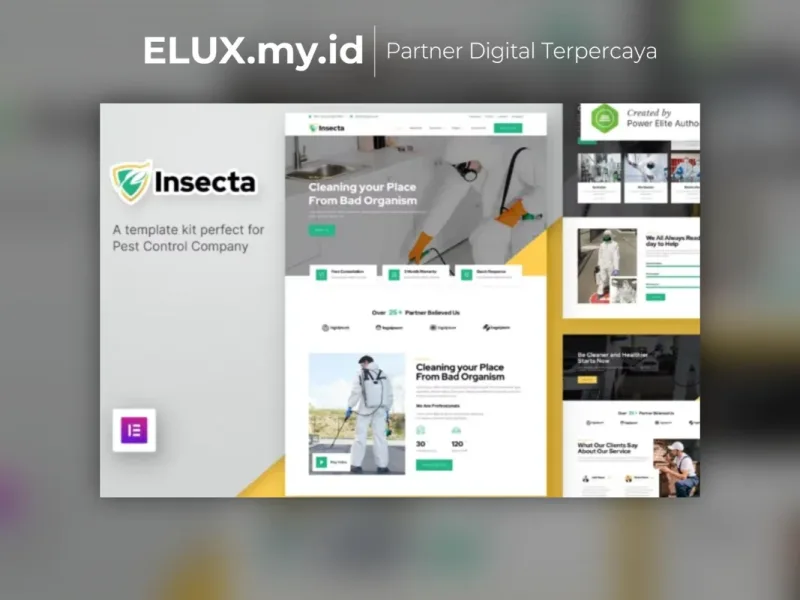 Detail Produk Insecta Pest Control Disinfection Elementor Template Kit Lifetime