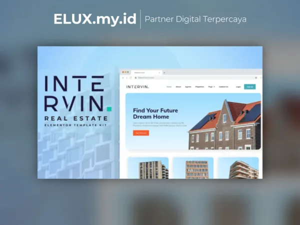 Tampilan Intervin Real Estate Elementor Template Kit Lifetime Unlimited Domain