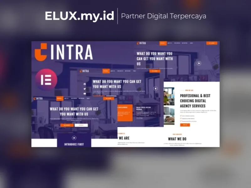 Intra Modern Digital Agency Elementor Template Tampilan Intra Modern Digital Agency Elementor Template Kit Lifetime Unlimited