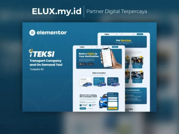 Detail Produk Iteksi Transport Company Taxi App Elementor Template Kit Lifetime