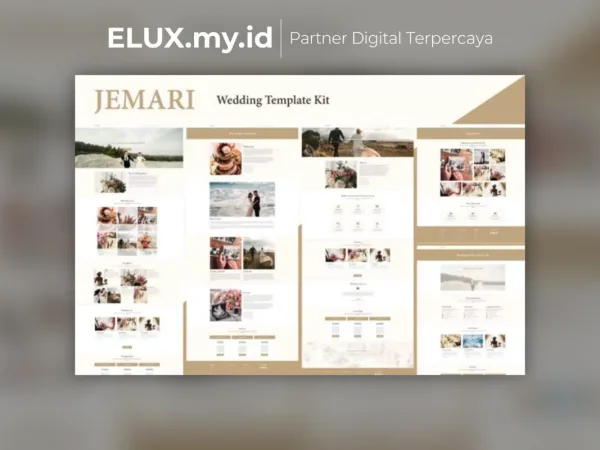 Tampilan Jemari Wedding Elementor Template Kit Lifetime Unlimited Domain