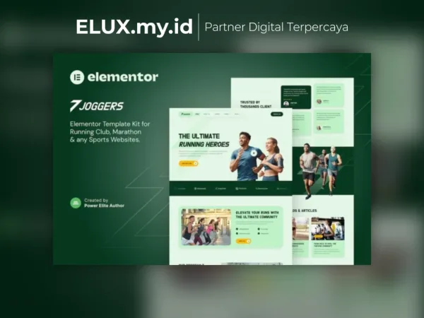 Lisensi Resmi Joggers Marathon Running Club Sports Events Elementor Template
