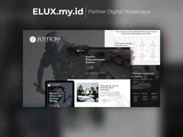Lisensi Resmi Justicio Law Firm Attorney Elementor Template Kit Lifetime
