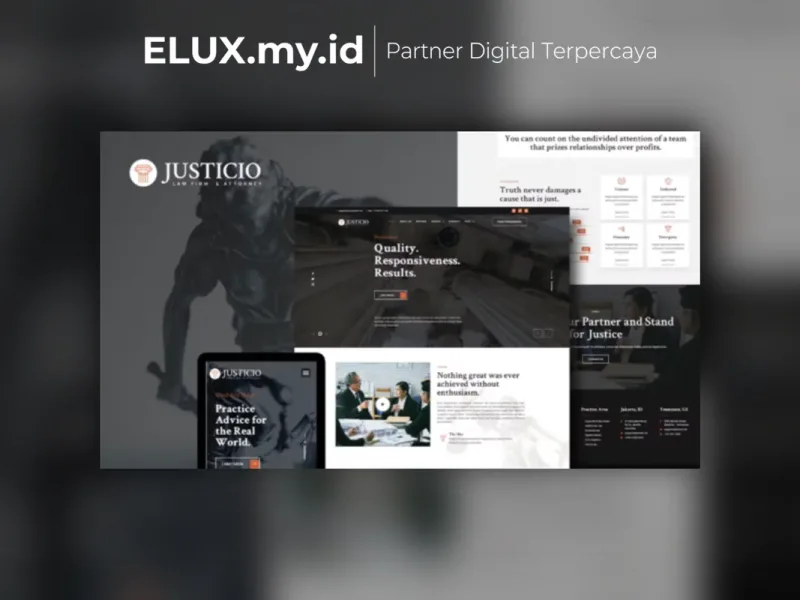 Lisensi Resmi Justicio Law Firm Attorney Elementor Template Kit Lifetime
