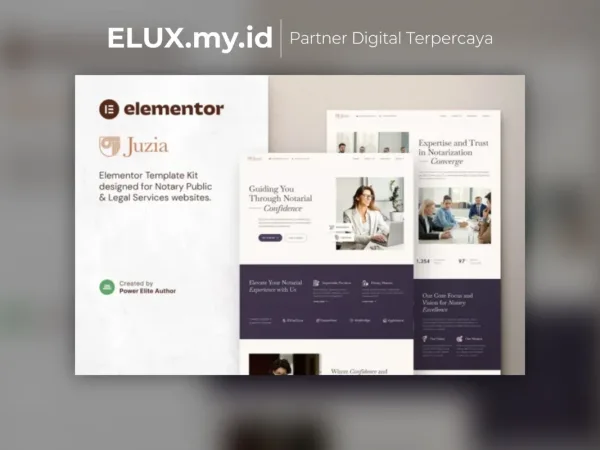 Tampilan Juzia Notary Public Legal Services Elementor Template Kit Lifetime