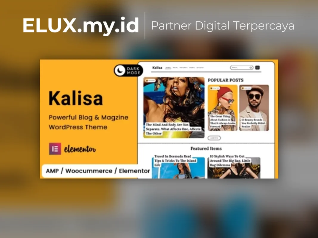 Marketplace Theme, Plugin & Template WordPress Premium Lisensi Resmi Kalisa Blog Magazine WordPress Theme