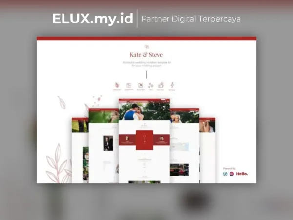 Lisensi Resmi Kate Steve Wedding Invitation Elementor Template Kit Lifetime
