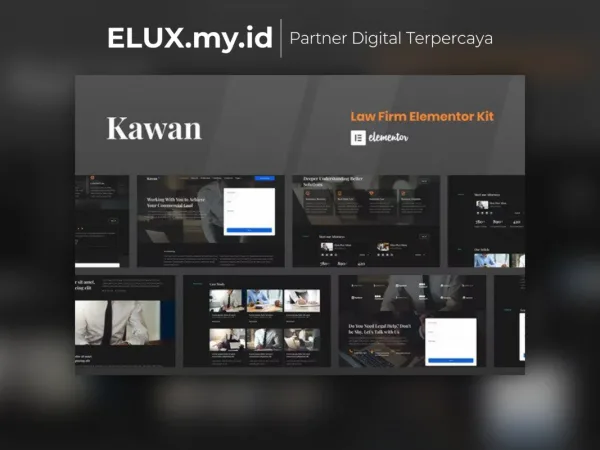 Detail Produk Kawan Law Firm Elementor Template Kit Lifetime Unlimited Domain