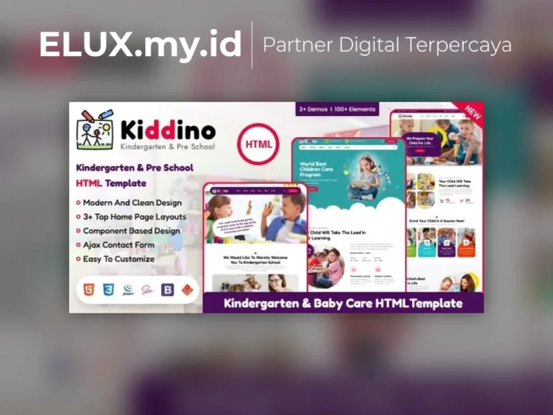 Foto Asli Kiddino Kids Kindergarten Wordpress Theme