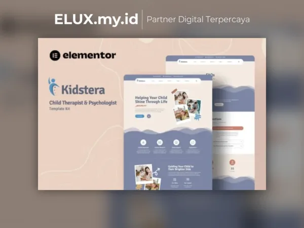 Detail Produk Kidstera Child Therapist Psychologist Elementor Template Kit