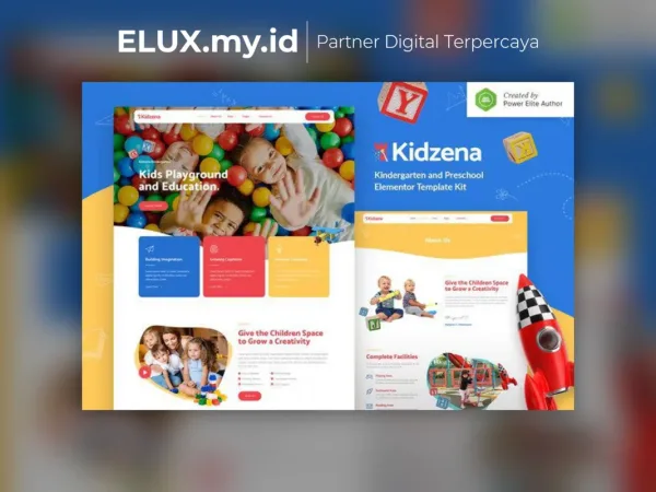 Tampilan Kidzena Kindergarten Preschool Elementor Template Kit Lifetime