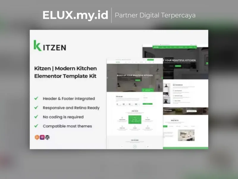 Kitzen Modern Kitchen Elementor Template Kit Jual Kitzen Modern Kitchen Elementor Template Kit Lifetime Unlimited Domain