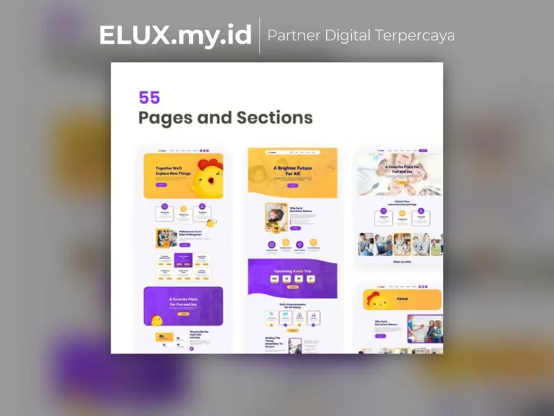 Lisensi Resmi Kooki Kindergarten Elementor Template Kit Lifetime Unlimited