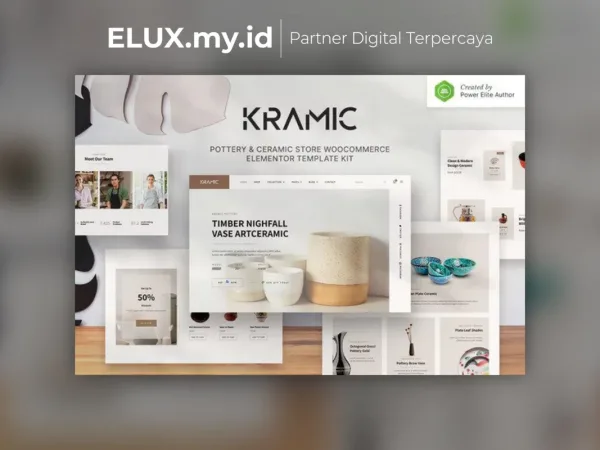 Tampilan Kramic Pottery Ceramic Store Woocommerce Elementor Template Kit