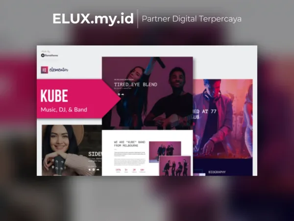 Detail Produk Kube Music Elementor Template Kit Lifetime Unlimited Domain
