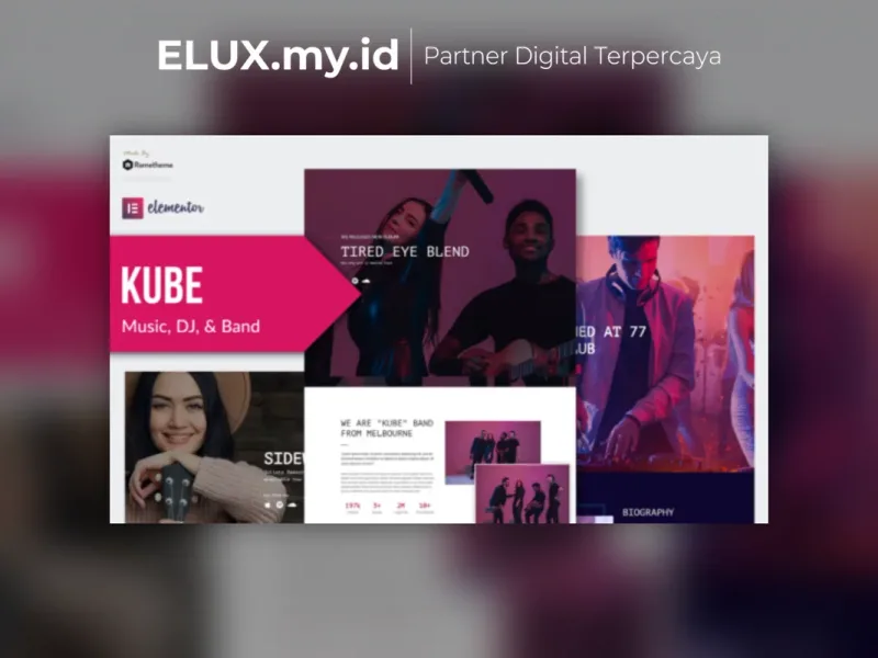 Kube Music Elementor Template Kit Lifetime Detail Produk Kube Music Elementor Template Kit Lifetime Unlimited Domain