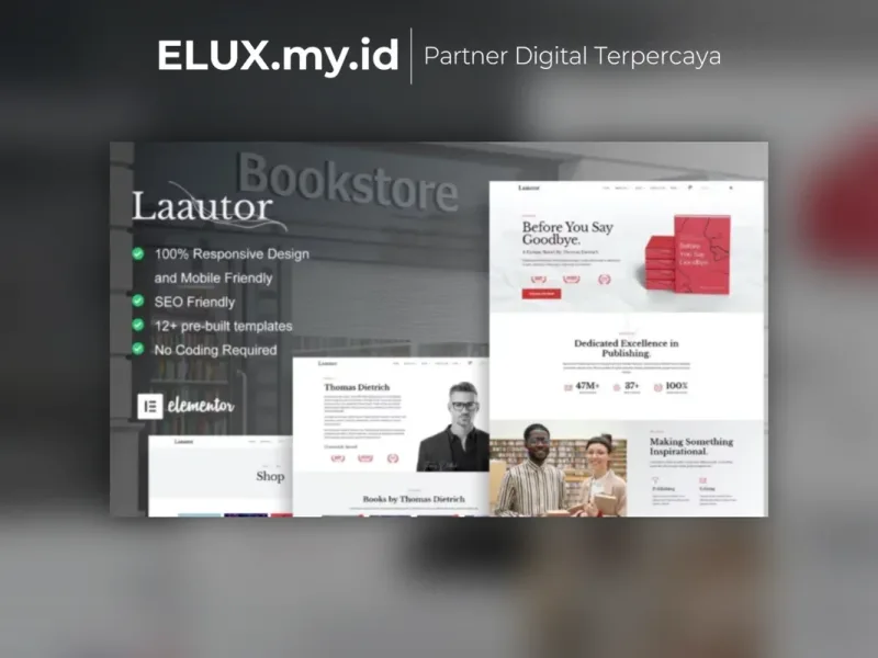 Foto Asli Laautor Author Publisher Elementor Template Kit Lifetime Unlimited