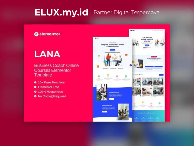 Lana Business Coach Online Course Template Foto Asli Lana Business Coach Online Course Template Elementor Lifetime