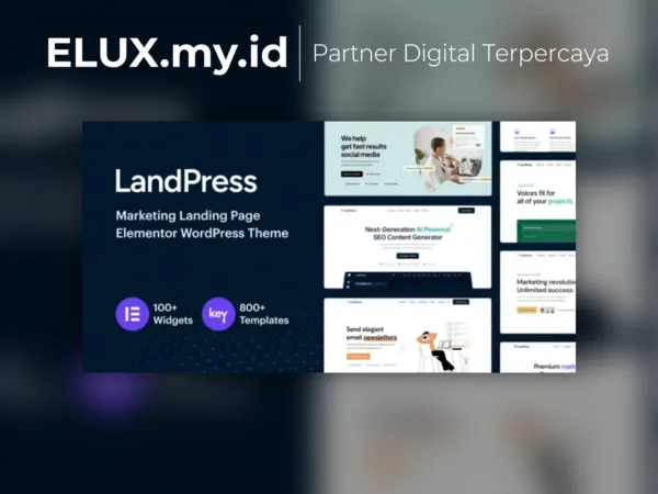 Tampilan Landpress Marketing Landing Page Elementor Wordpress Theme
