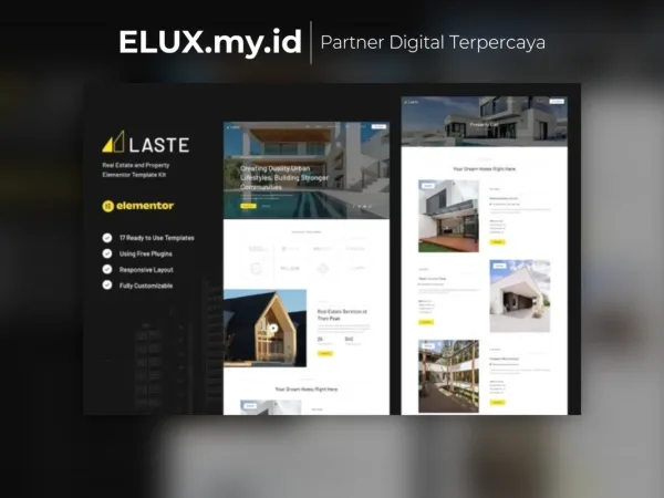 Jual Laste Real Estate Property Elementor Template Kit Lifetime Unlimited Domain
