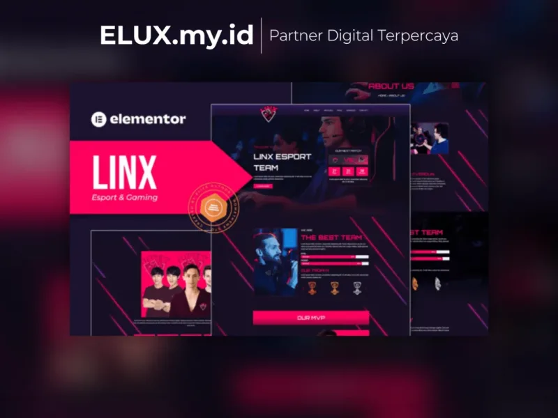 Detail Produk Linx Esport Gaming Elementor Template Kit Lifetime Unlimited