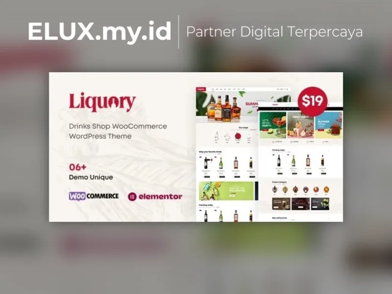 Lisensi Resmi Liquory Drinks Shop Woocommerce Wordpress Theme