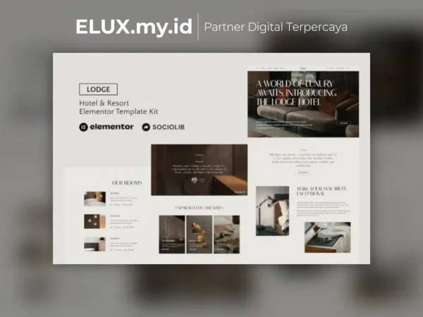 Foto Asli Lodge Hotel Resort Elementor Template Kit Lifetime Unlimited Domain