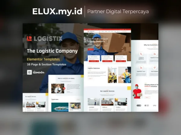 Jual Logistix Transportation Courier Logistic Company Elementor Template Kit