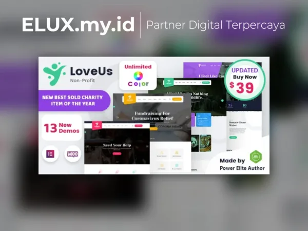 Lisensi Resmi Loveus Nonprofit Charity Wordpress Theme
