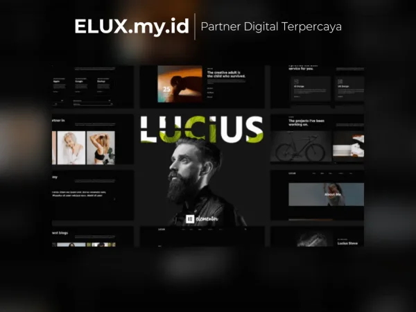 Tampilan Lucius Personal Portfolio Elementor Template Kit Lifetime Unlimited