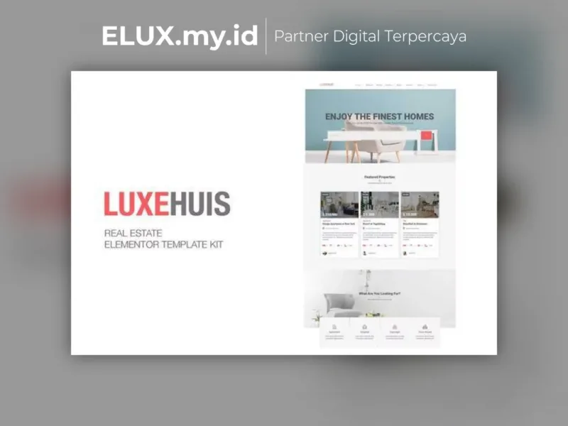 Jual Luxehuis Real Estate Elementor Template Kit Lifetime Unlimited Domain