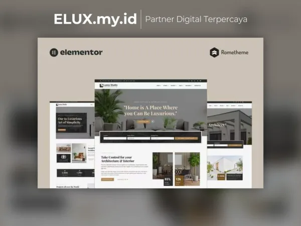 Jual Luxxy Luxurious Interior Architecture Elementor Pro Full Site Template Kit