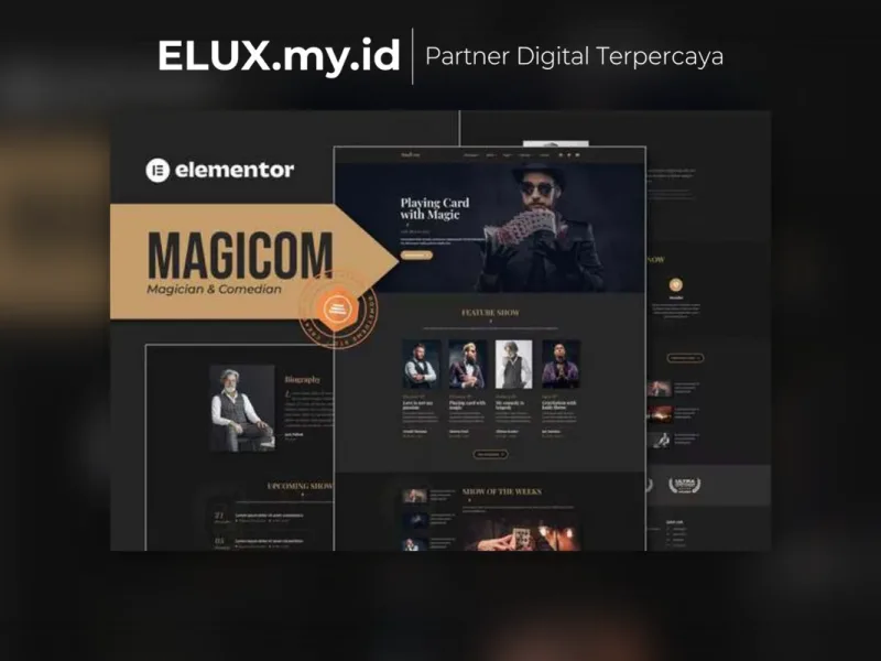 Magicom Magician Comedian Club Elementor Template Foto Asli Magicom Magician Comedian Club Elementor Template Kit Lifetime