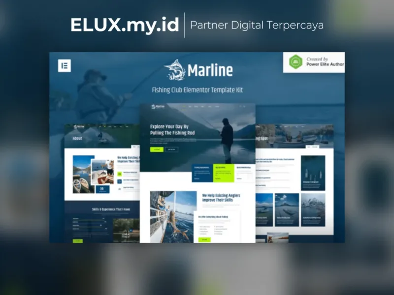 Jual Marline Fishing Hunting Club Elementor Template Kit Lifetime Unlimited