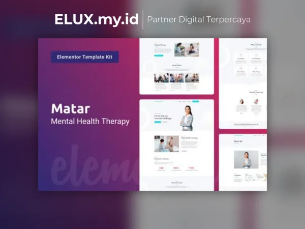 Lisensi Resmi Matar Mental Health Therapy Elementor Template Kit Lifetime