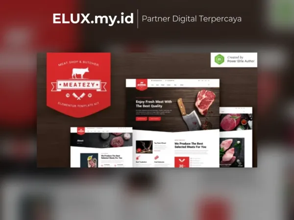 Detail Produk Meatezy Meat Shop Butcher Elementor Template Kit Lifetime