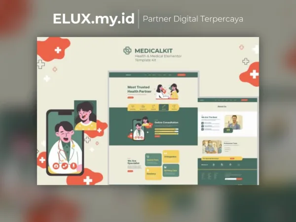 Lisensi Resmi Medicalkit Health Clinical Care Elementor Template Kit Lifetime