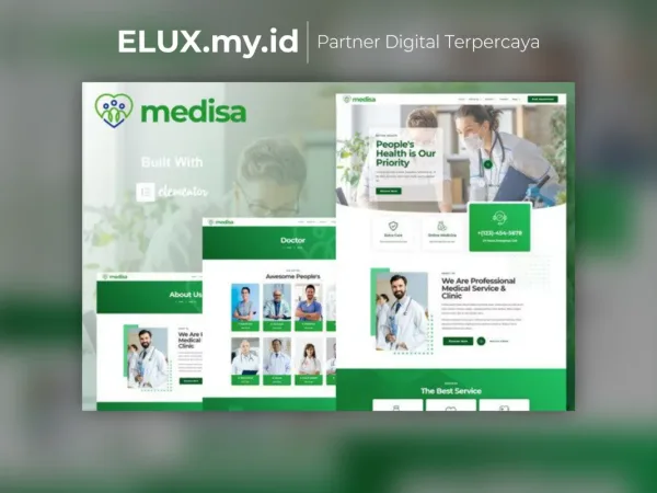 Jual Medisa Medical Elementor Template Kit Lifetime Unlimited Domain