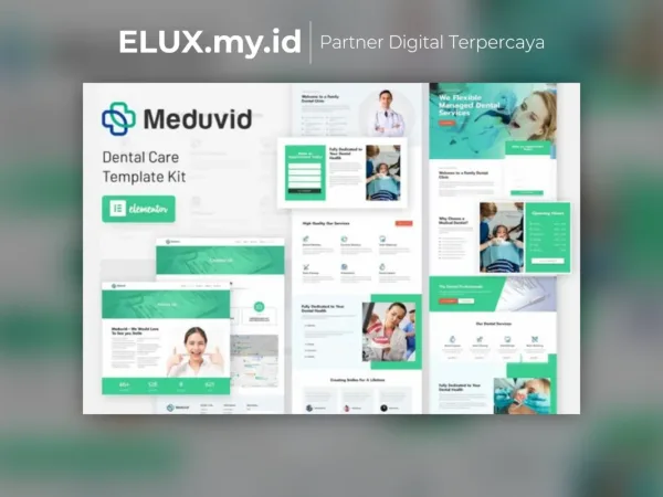 Lisensi Resmi Meduvid Medical Dental Clinic Elementor Template Kit Lifetime
