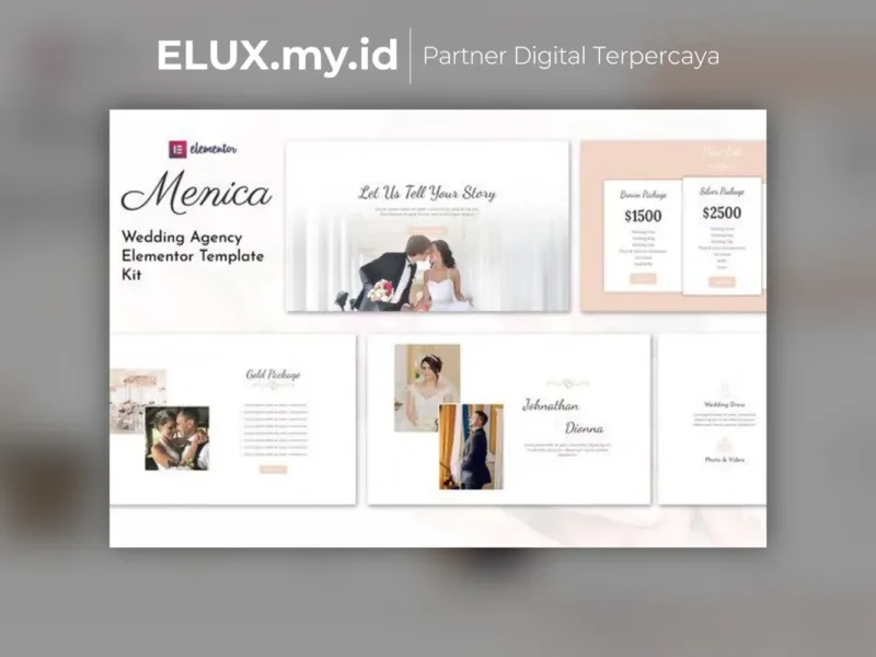 Menica Wedding Elementor Template Kit Lifetime Detail Produk Menica Wedding Elementor Template Kit Lifetime Unlimited Domain