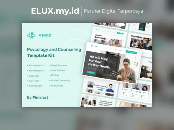 Foto Asli Mindz Psychology Counseling Elementor Template Kit Lifetime Unlimited