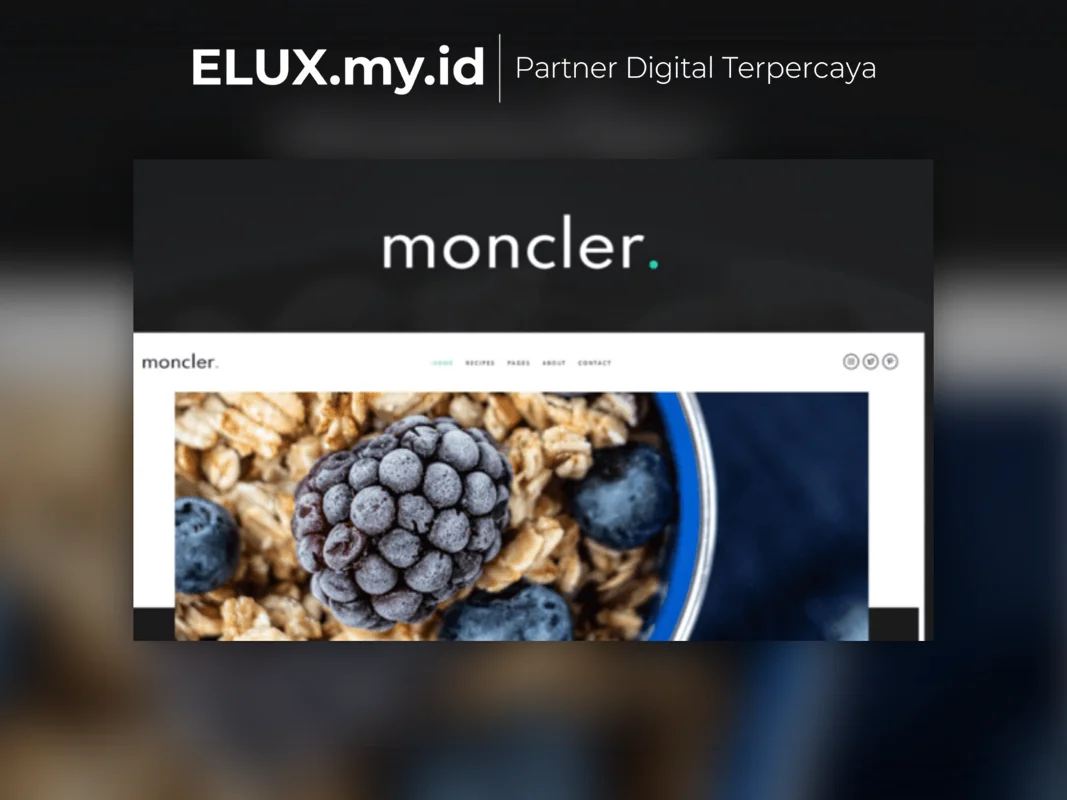 Marketplace Theme, Plugin & Template WordPress Premium Detail Produk Moncler Food Blog Elementor Template Kit Lifetime Unlimited Domain