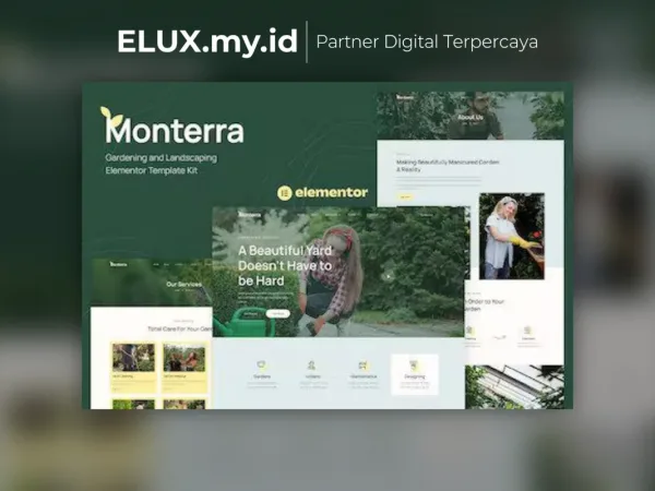Tampilan Monterra Gardening And Landscaping Elementor Template Kit Lifetime