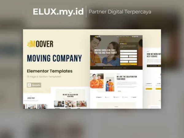Foto Asli Moover Moving Company Website Elementor Template Kit Lifetime