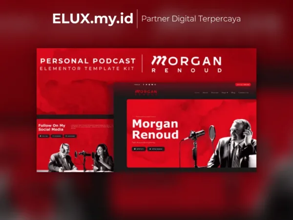 Lisensi Resmi Morgan Renoud Personal Podcast Elementor Template Kit Lifetime