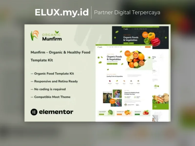 Munfirm Organic Healthy Food Elementor Template Jual Munfirm Organic Healthy Food Elementor Template Kit Lifetime Unlimited