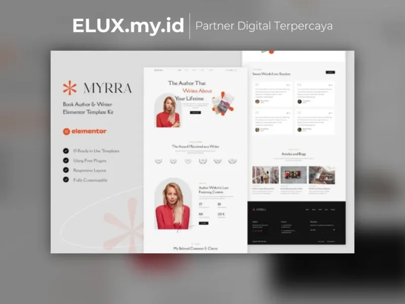 Myrra Book Author Writer Elementor Template Kit Tampilan Myrra Book Author Writer Elementor Template Kit Lifetime Unlimited